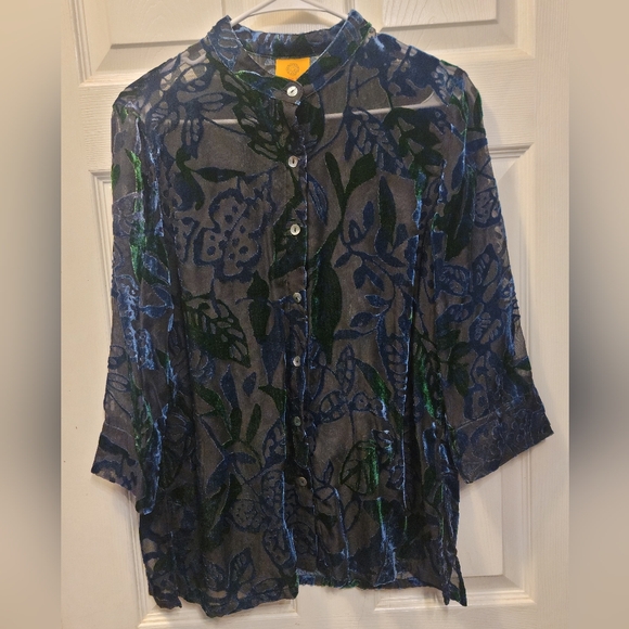 Ruby Rd Sheer Whimsigoth Button Up Size 10 - Picture 1 of 3